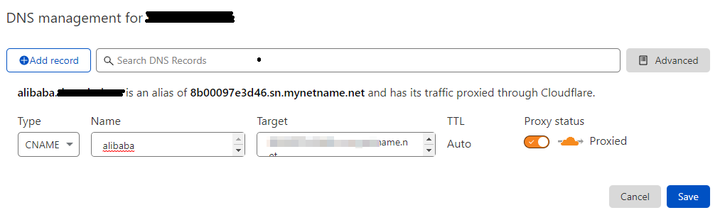 Cloudflare CName