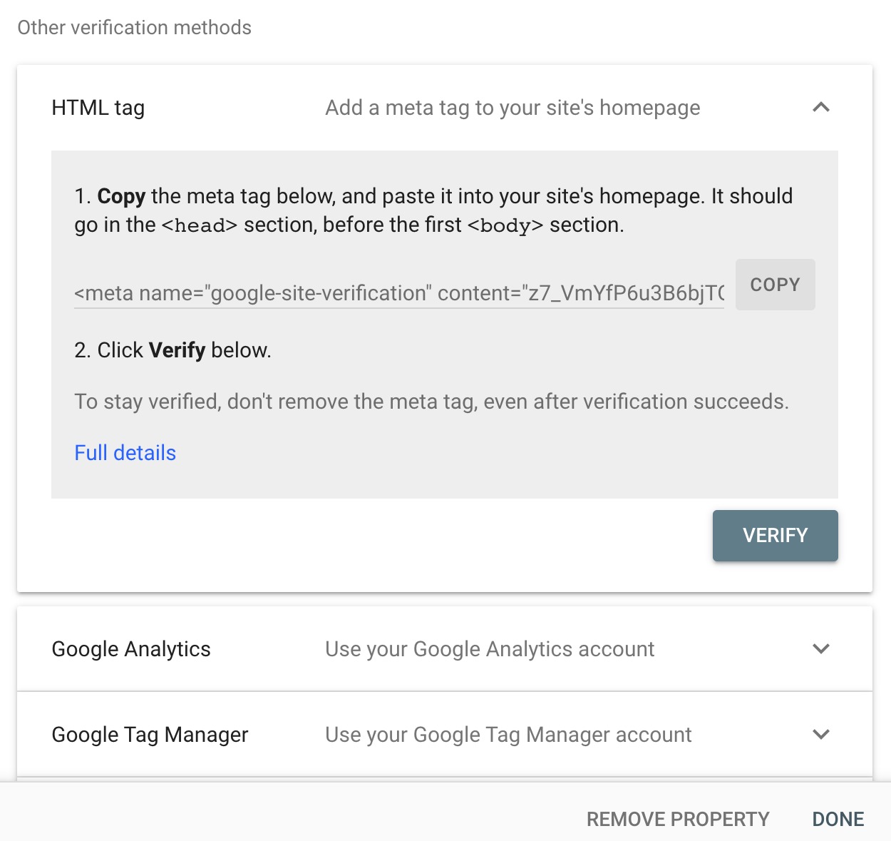 Google Search Console Verify Domain