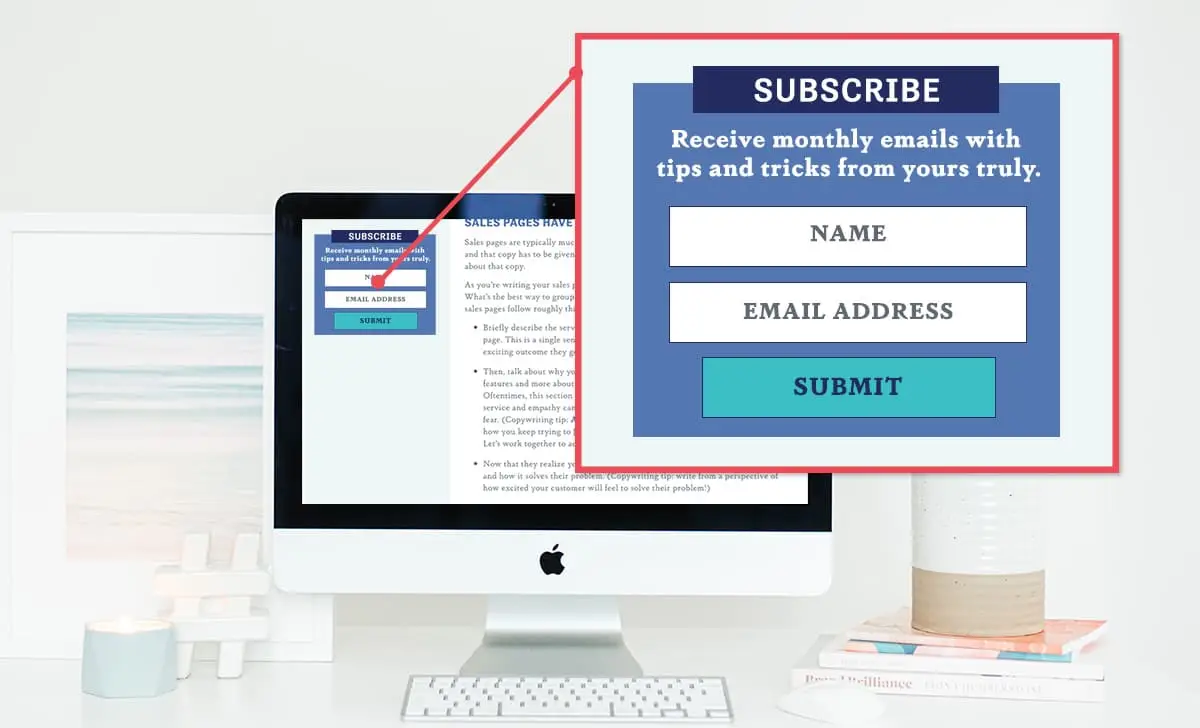 Sidebar BlogPost Example Newsletter Widget