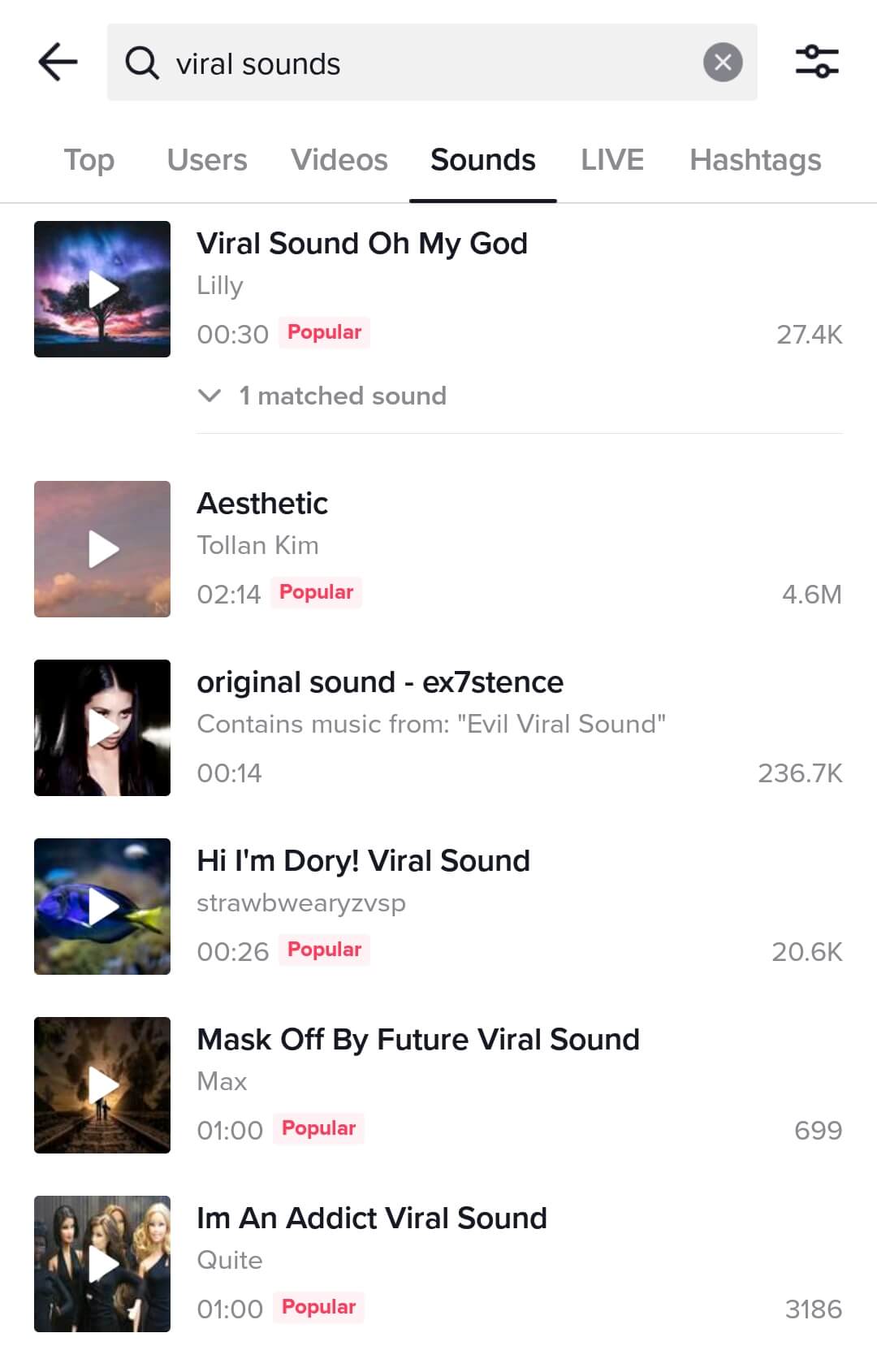 Viral Ssounds on TikTok