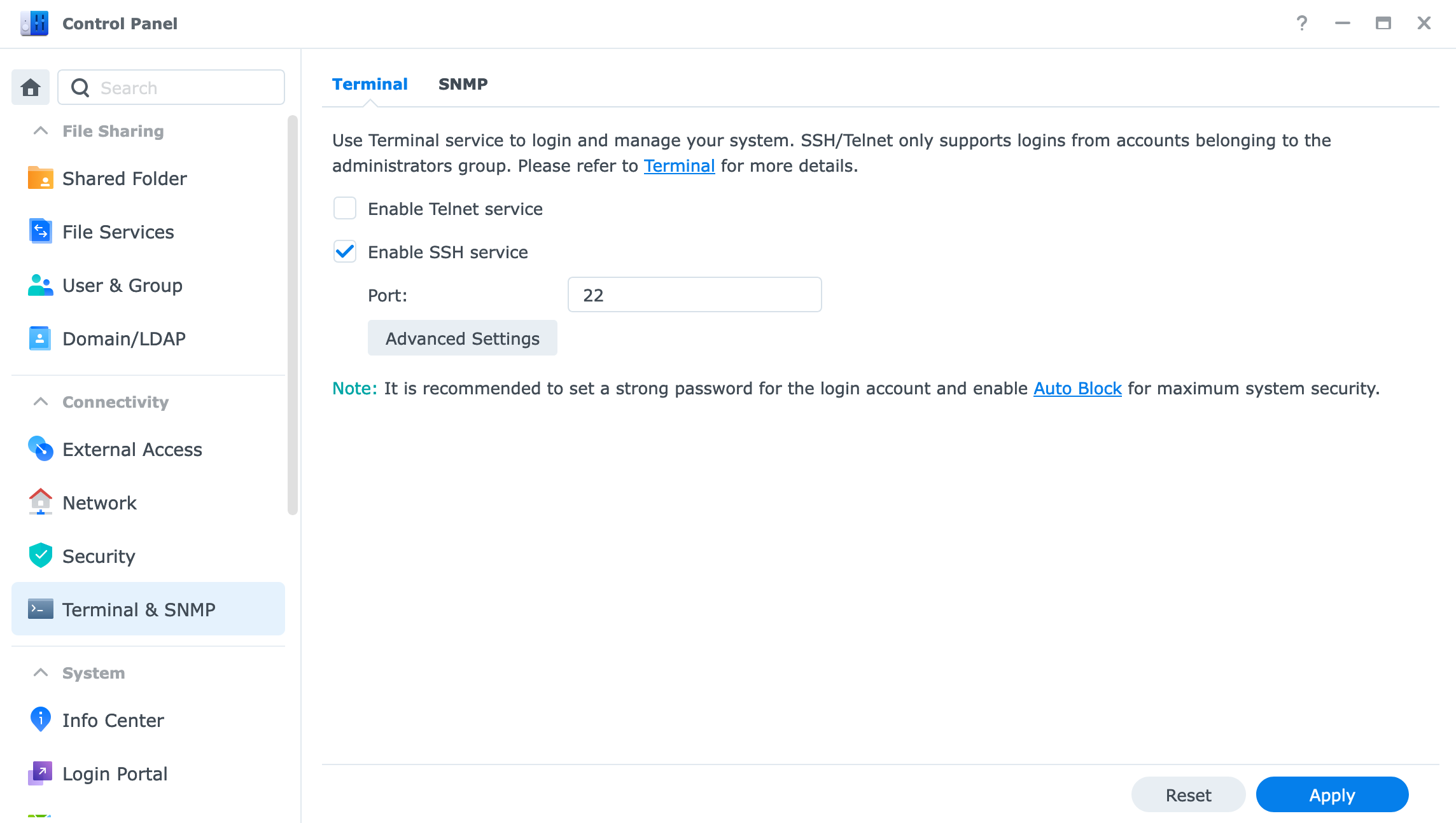 Synology SSH