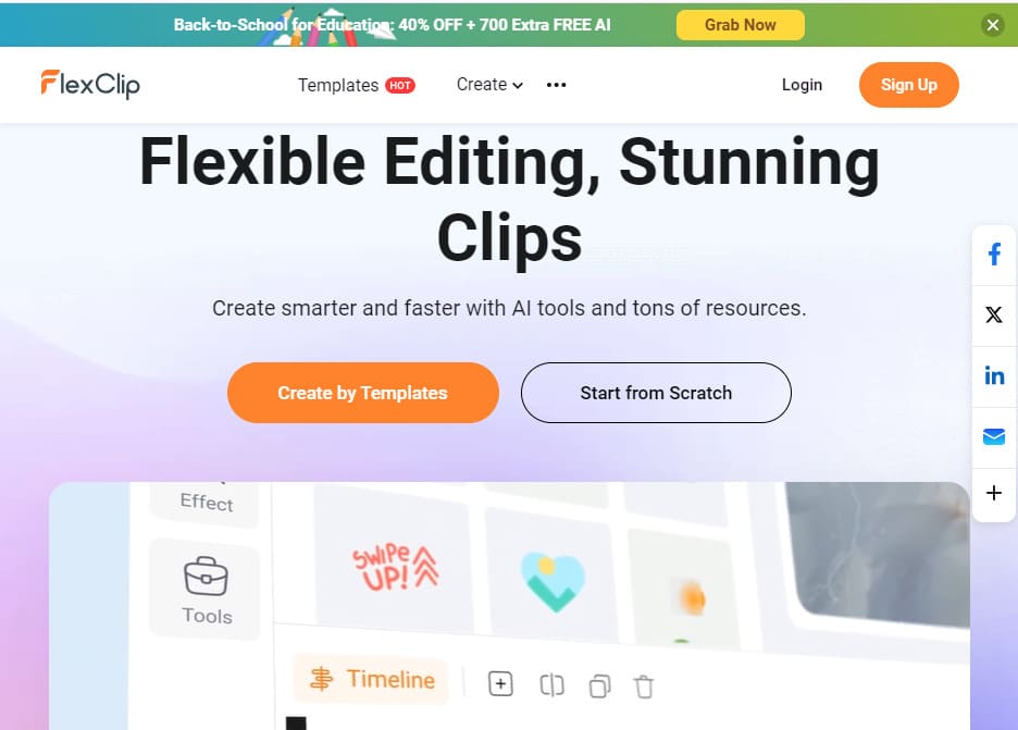 Create videos with AI with FlexClip