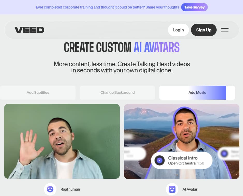 Create videos with AI using VEED.IO tool