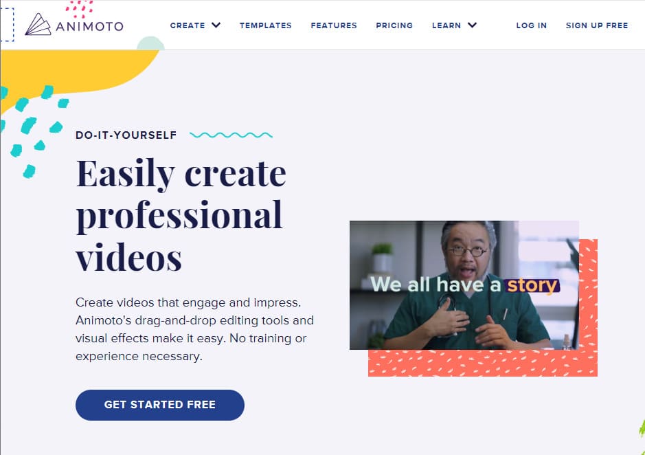 Create videos with AI with Animoto