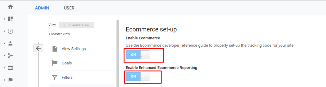 Google Ads GA Ecommerce Setting Enable