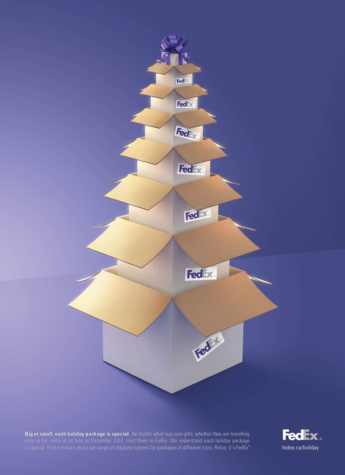 Print Ads FedEx's unique Christmas tree