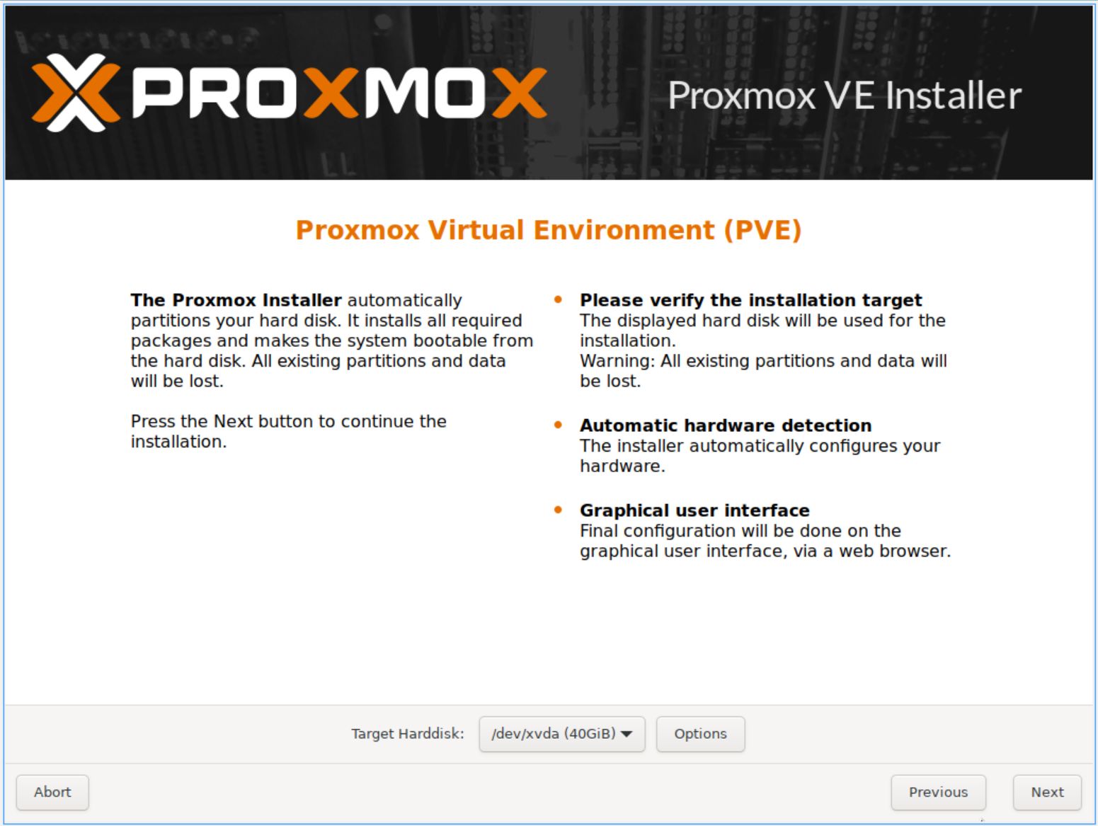 Install Proxmox VE