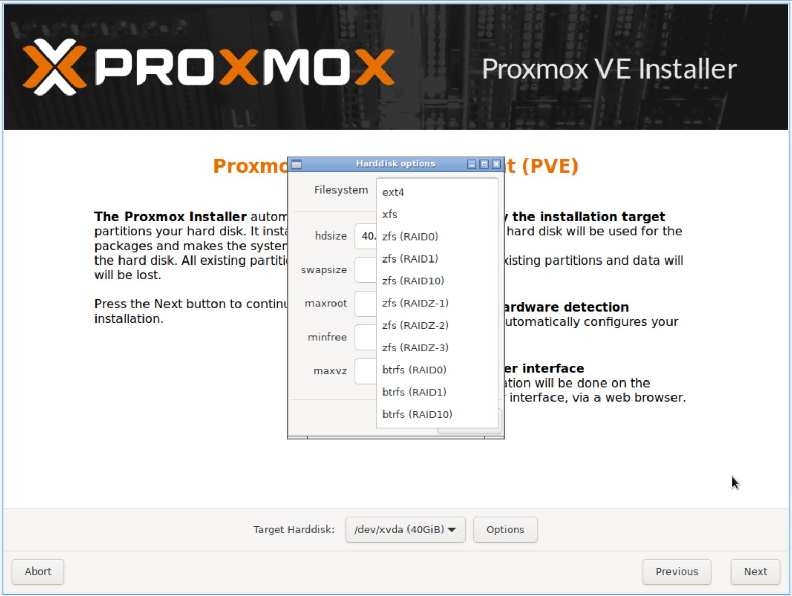 Install Proxmox VE