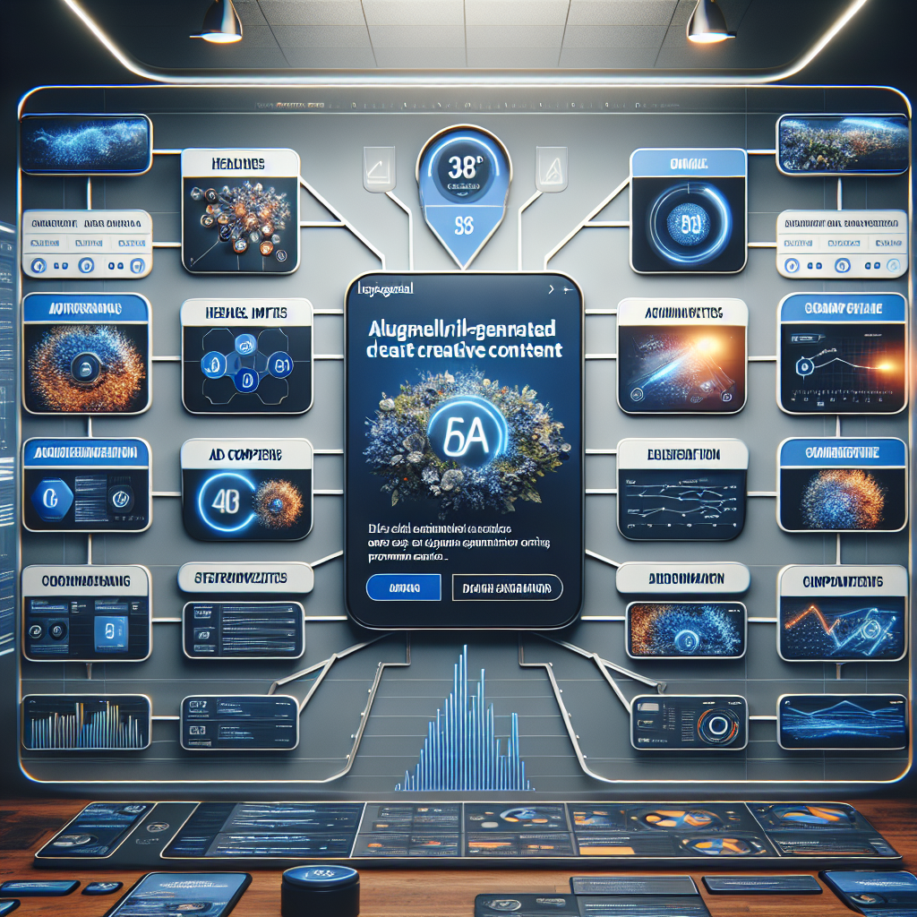 A Dashboard View Inside Facebook Ad Manager, Showcasing AI-DRIVEN Suggestion for ad creatives, with Different VersionS of Headlines, Images, and Ad Copy Being Tested and Compared For Optient Engagement Engagement.